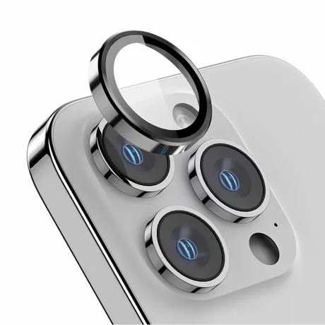 Folie iPhone 16 / iPhone 16 Plus Sticla Camera cu Rama Albastra