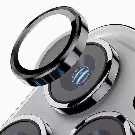 Folie iPhone 16 / iPhone 16 Plus Sticla Camera cu Rama Roz