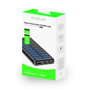 Baterie Externa Solara Rixus Wireless 20.000 mAh