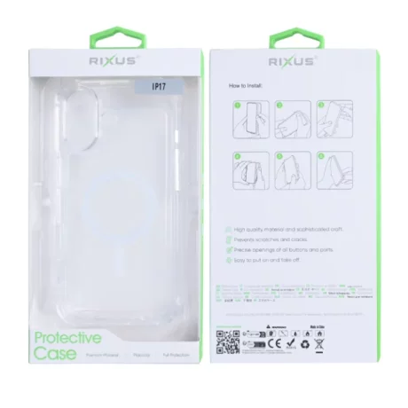 Husa iPhone 17 Rixus MagSafe Transparenta
