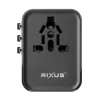 Incarcator Retea Rixus World Travel Adapter - 2 x USB-C, 1 x USB-A 25W Negru