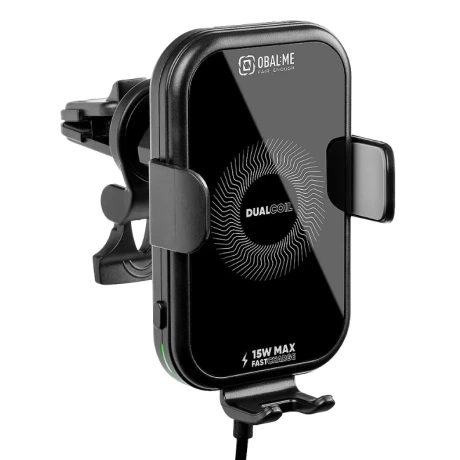 Incarcator Auto Wireless Magnetic si Suport Telefon Negru 15W Negru