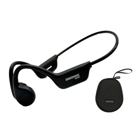 Casti Bonesoundz Aware Bone Conduction IP8X, Led, Black + Husa