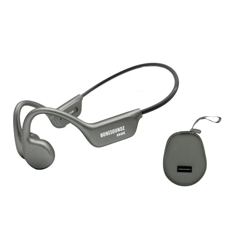 Casti Bonesoundz Aware Bone Conduction IP8X, Led, Grey + Husa