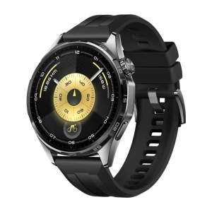 HUAWEI WATCH GT 6 46mm Black Stainless Steel Case, Curea Black Fluoroelastomer