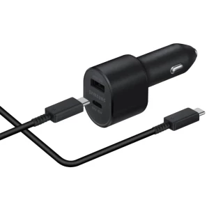 Incarcator auto Samsung Super Fast Charger 45W Usb C, 15W Usb A, L5300, Cablu Usb C 1M, Black