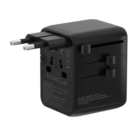 Incarcator Mophie Essential 70w GaN 5 Port + AC Travel Adapter Black