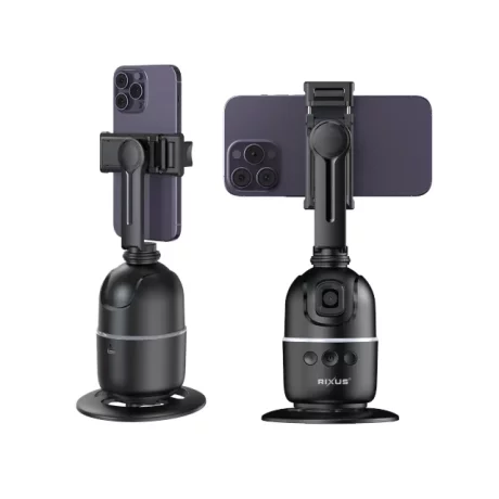 Rixus Auto Face Tracking pentru Vlog, Video, Tik Tok Black